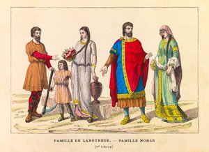 Portraits and Costumes of a Family of Plowers and a Noble Family in the 5th Century