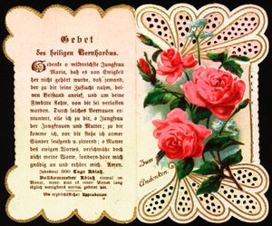 Prayer addressed to St. Bernard. Pious image. Postcard. The beginning of the 20th century. Private Collection by Anonymous Anonymous
