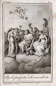 Psyche presented to the Celestial Court. Engraving from 1819 in 
