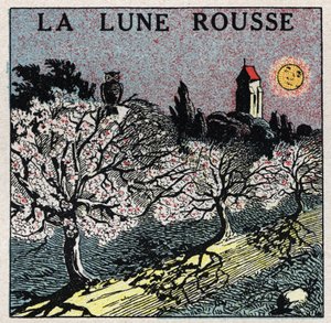 Radiation and conductibility: the red moon whose light burns the bloom buds. Anonymous illustration from 1925. Private collection. by Anonymous Anonymous