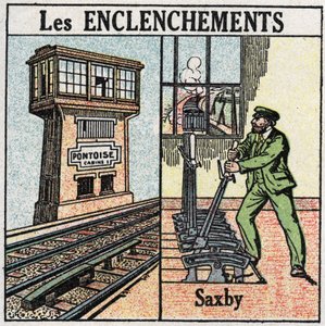 Railways: interlocking. A railroad using a Saxby individual levers station. Anonymous illustration from 1925. Private collection. by Anonymous Anonymous