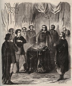 Reception of an Illuminatus (Illuminati) - Engraving from 1879 in Histoire des societes secretes, politiques et religieuses by Pierre Zaccone by Anonymous Anonymous