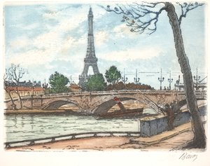 Seine and Eiffel Tower by Anonymous Anonymous
