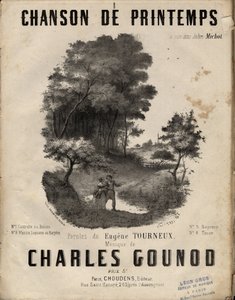 Sheet music for chanson de printemps lyrics by Eugene Tourneux music by Charles Gounod. Private collection
