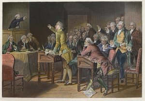 American Revolutionary Leader Patrick Henry (1736-1799) Speaking Out Against the Stamp Act in the Virginia House of Burgesses in 1765