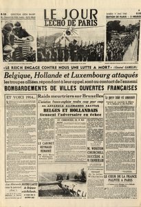 The Battle of Belgium or Belgian Campaign - 18-day campaign - German invasion of Belgium during World War II - Journal 
