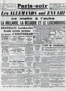 The Battle of Belgium or Belgian Campaign - 18-day campaign - German invasion of Belgium during World War II - PARIS EVIOR of 11/05/1940 - GERMANS INVADED HOLLAND - BELGIUM AND LUXEMBOURG