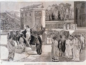 The arrival of Deianira, from the play Dejanira by Camille Saint-Saens, performed in the arena of Beziers in 1898 by Anonymous Anonymous
