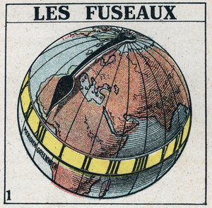 Time: Time zones of Earth. Anonymous illustration of 1925. Private collection. by Anonymous Anonymous