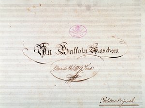 Title page of first edition of musical score of Un ballo in maschera, opera by Giuseppe Verdi by Anonymous Anonymous