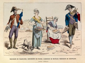 Umbrella merchant, flower merchant, mattress carder and bellows dealer in Paris in the 18th century