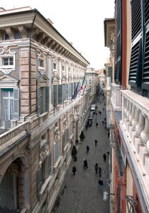 View of Via Garibaldi or Strada Nuova, Genoa, Italy