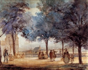 View of the Tuileries Terrace in Paris in 1786