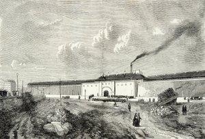 View of the cellular arrest house known as prison Mazas Boulevard Diderot in Paris in the 19th century, Engraving by Anonymous Anonymous