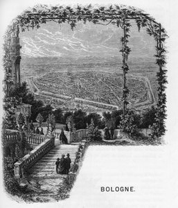 View of the city of Bologna, Italy engraving from 1859 in the galleries of Europe - Italy by Armengaud. Private collection by Anonymous Anonymous