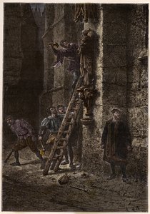 War of Religions - Iconoclasm - Destruction of sacred objects by heretics (Protestants) in the 16th century in France - Heretic Iconoclasts in France - Iconoclastic Fury - Protestants Destroy Images of Mary and the Christ-Child - engraving from 