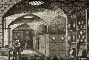 Wineries of the Treasure of the Banque de France in the 19th Century, Engraving, Private Collection by Anonymous Anonymous