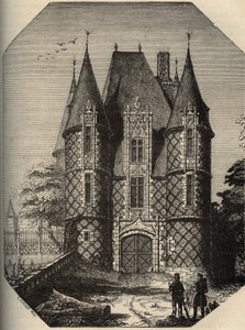 Chateau de Carrouges - Le dungeon - Orne Normandy - engraving in 