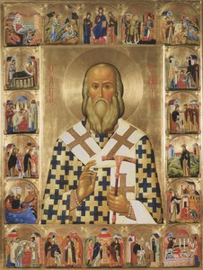 Saint Ignatius Brianchaninov with Scenes from His Life by Anonymous Russian icon painter
