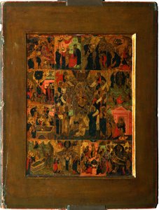 The Glorification of the Virgin Akathist Hymn to the Most Holy Theotokos by Anonymous Russian icon painter