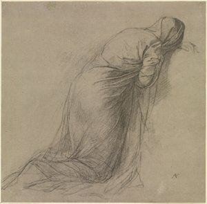 Study of a Draped Woman Kneeling to the Right by Anselm Feuerbach
