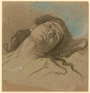 Female Study Head, Reclined, with Loose Hair by Anselm Feuerbach