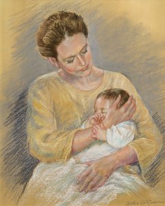 Vanessa Macdonald-Haig with grandson Toby, 2000 by Anthea Durose
