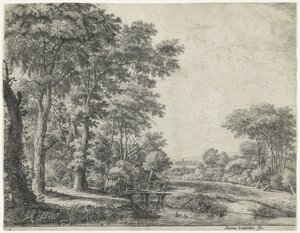 Forest Edge with a Wooden Bridge (Large Landscapes, Series A)