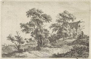House on a Path on a Hill by Anthonie Waterloo