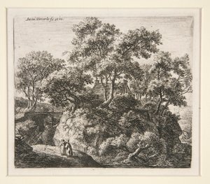 Landscape with Two Hermits by Anthonie Waterloo