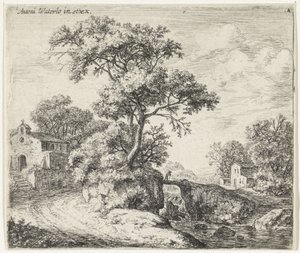 Landscape with a Chapel (Hill Landscapes) by Anthonie Waterloo