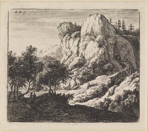 Landscape with Tunnel by Anthonie Waterloo