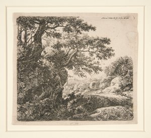 Man Sleeping Beside the Road, from a set of 6 etchings, B. 47-52