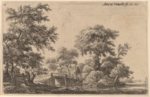 Planks Attached to Four Trees by Anthonie Waterloo