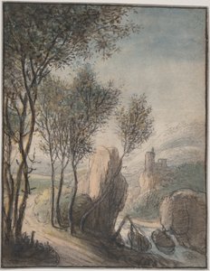 River Landscape with a Castle in the Distance by Anthonie Waterloo