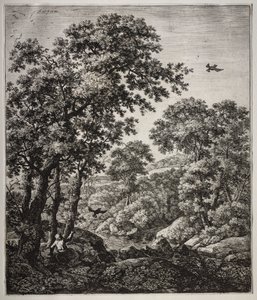 Six Large Upright Landscapes with Scenes from the Old Testament: Elijah Fed by the Ravens by Anthonie Waterloo