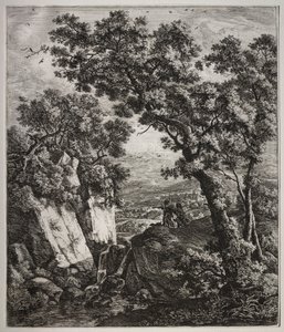 Six Large Upright Landscapes with Scenes from the Old Testament: Tobias and the Angel by Anthonie Waterloo