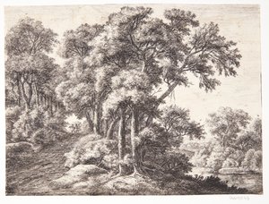 Forest Road by a River by Anthonie Waterloo