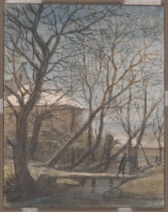 Winter Landscape with a Man Crossing by Anthonie Waterloo