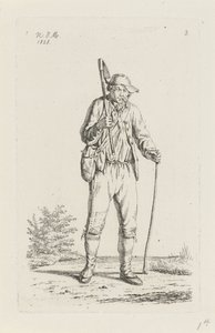 Peasant from the Ardennes with Hoe (Peasants and Peasant Women from the United Kingdom of the Netherlands) by Anthonie Willem Hendrik Nolthenius de Man