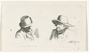 Two Men with Hats by Anthonie Willem Hendrik Nolthenius de Man