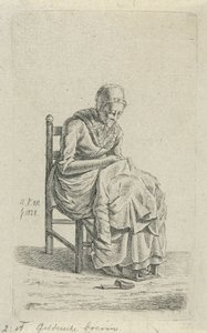 Woman Mending on a Chair