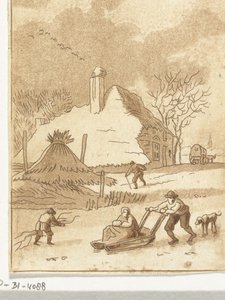 Winter Landscape with Ice Skating by Anthonie van den Bos