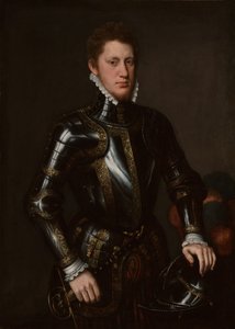 Portrait of a Man in Armour by circle of Anthonis van Dashorst