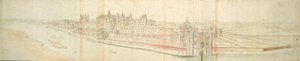 Hampton Court Palace from the River, c.1544 by Anthonis van den Wyngaerde