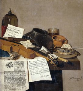 Still Life with a Copy of De Waere Mercurius, a Broadsheet with the News of Tromp
