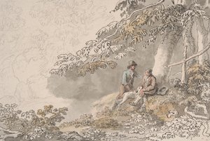 Two Boys and a Dog in a Wood by Anthony Devis