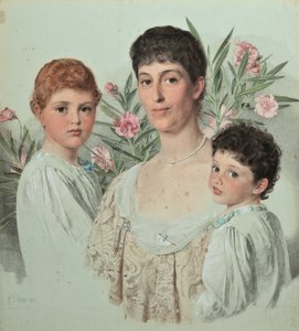Portrait of a Mother and Her Two Children by Anthony Frederick Augustus Sandys