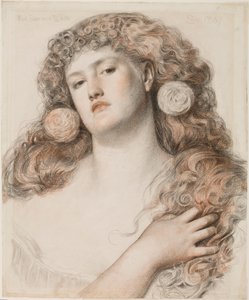 Red Rose and White, 1867 by Anthony Frederick Augustus Sandys
