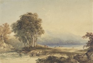 Mountainous Landscape with Lake and Stream